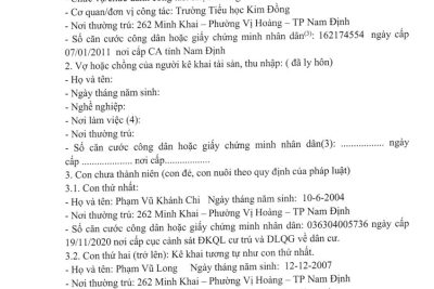 THKĐ – Công khai Bản kê khai tài sản, thu nhập năm 2022 của Hiệu trường trường Tiểu học Kim Đồng