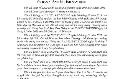 THKĐ – Trường Tiểu học Kim Đồng công khai Danh mục Sách giáo khoa lớp 1, 2, 3, 4, 5 Năm học 2024-2025.